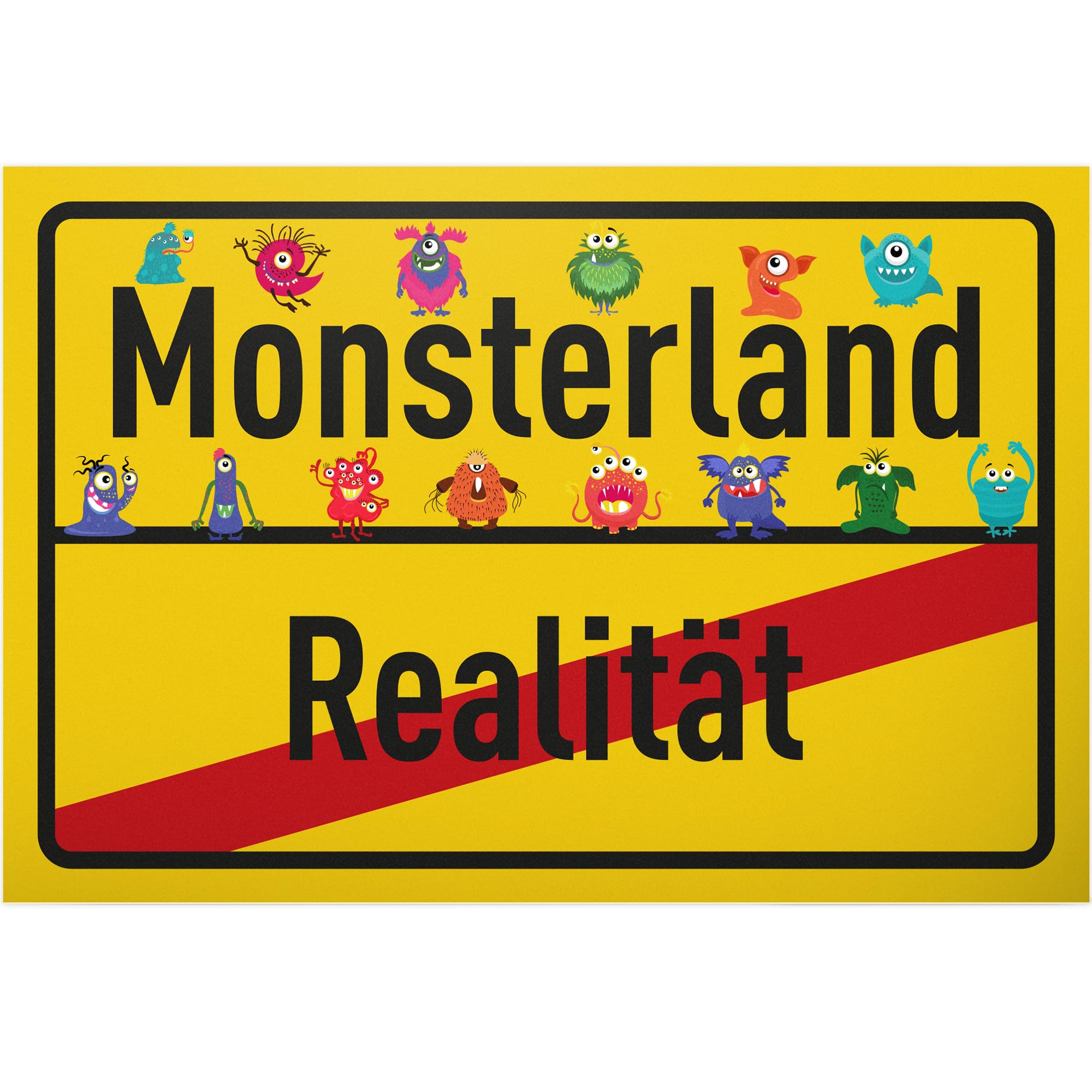 DankeDir! Monsterland Monster - Schild 30 x 20 cm - Geschenk Geburtstag Deko Partydeko Türschild Kinderzimmer - Kinder Geburtstagskarte Jungen & Mädchen Geschenkidee Kindergeburtstag