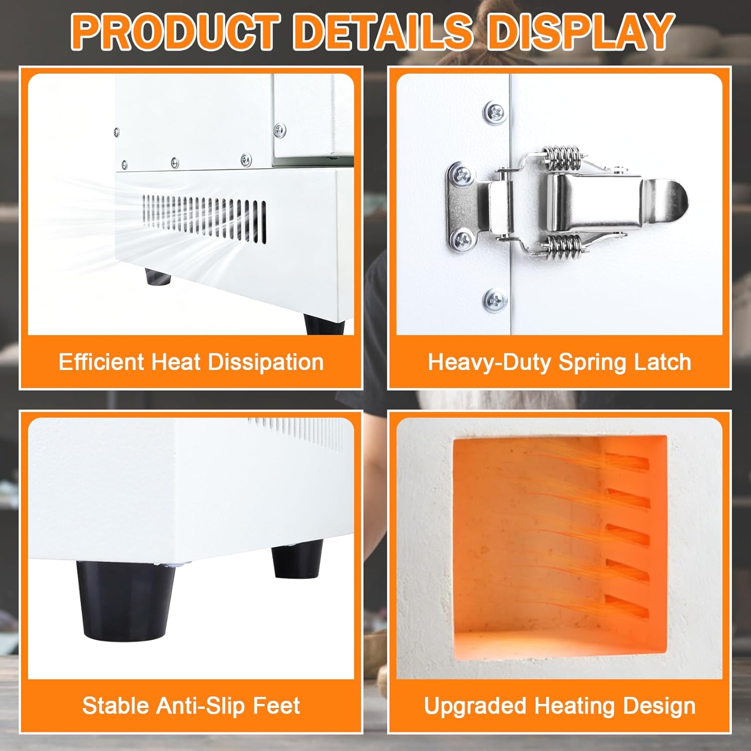 2000W Electric Kiln for Jewelry Making, 0-2102℉/1150℃ Temperature Control Pottery Kiln, for Jewelry Making, Metal Casting, Pottery Glazing and DIY Projects