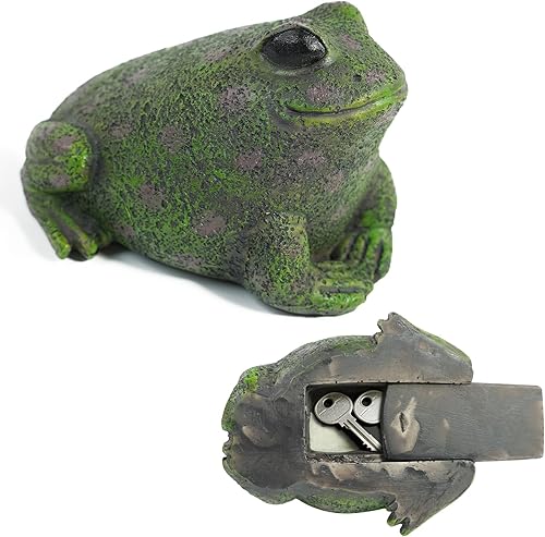 Spare Key Hider Outdoor Frog Shape Hide a Key Outside Garden Decoration Key Hider Holder for House Outdoor Yard Patio