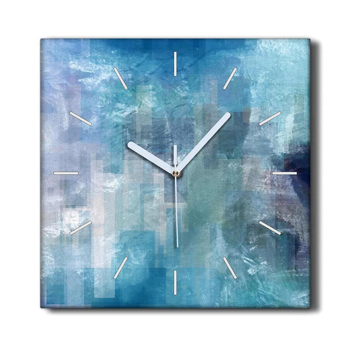 Horloge sur toile decoration murale abstraite 30x30 cm Coloray sans tic tac