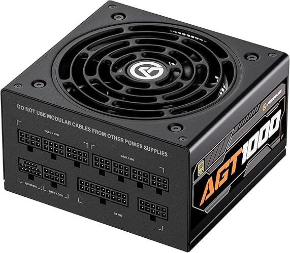 ARESGAME AGT Series 1000W Power Supply, 80+ Gold Certified, Fully Modular, FDB Fan, Compact 140mm Size, 10 Year Warranty, ATX Gaming Power Supply - AGT 1000W