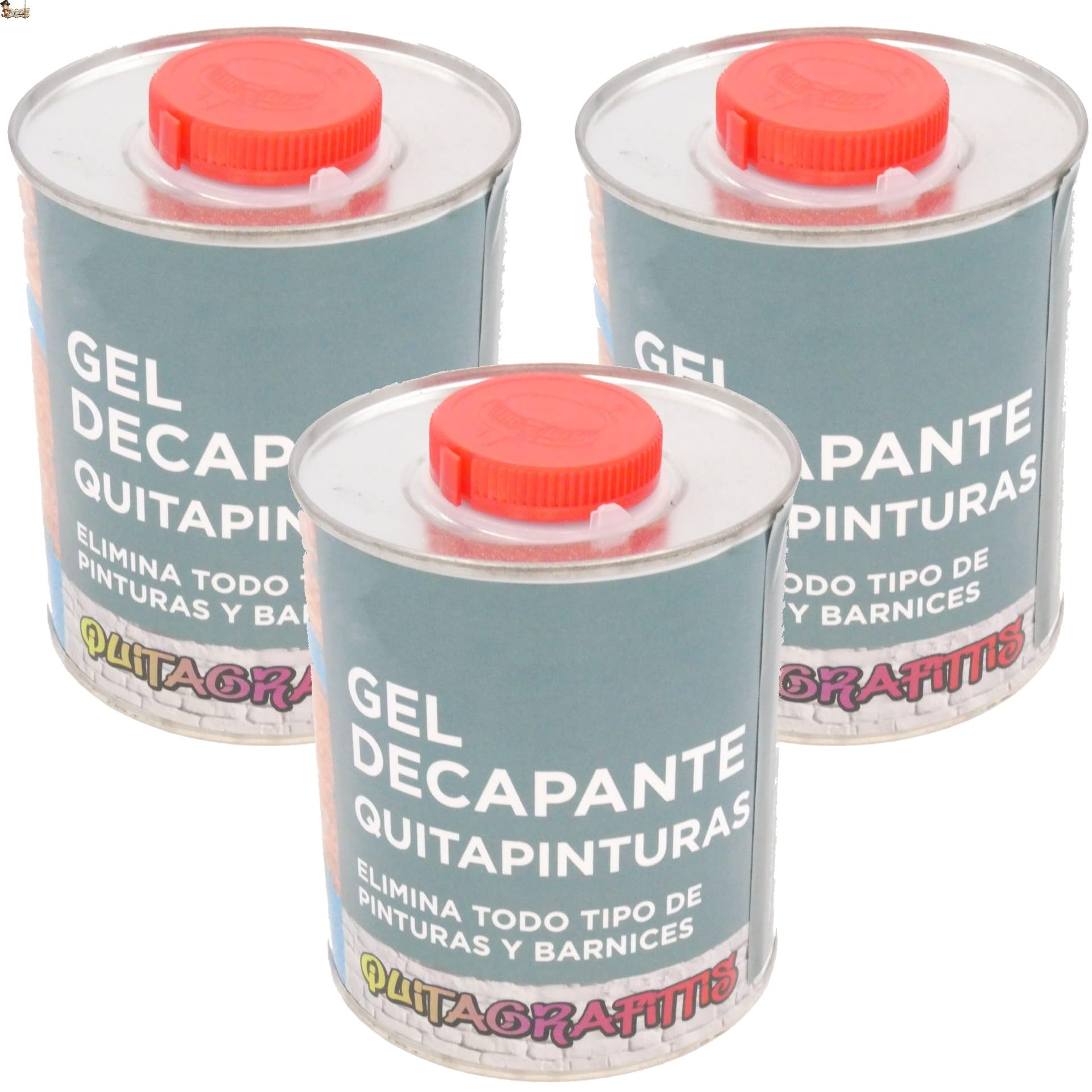 BricoLoco.com Quitapinturas decapante en gel. Pack 3x750 ml. Decapante pintura y barniz en madera, metal, ladrillo, pared, suelo. Limpiador graffiti. Quitar pintura y graffitis (3x750 ml.)