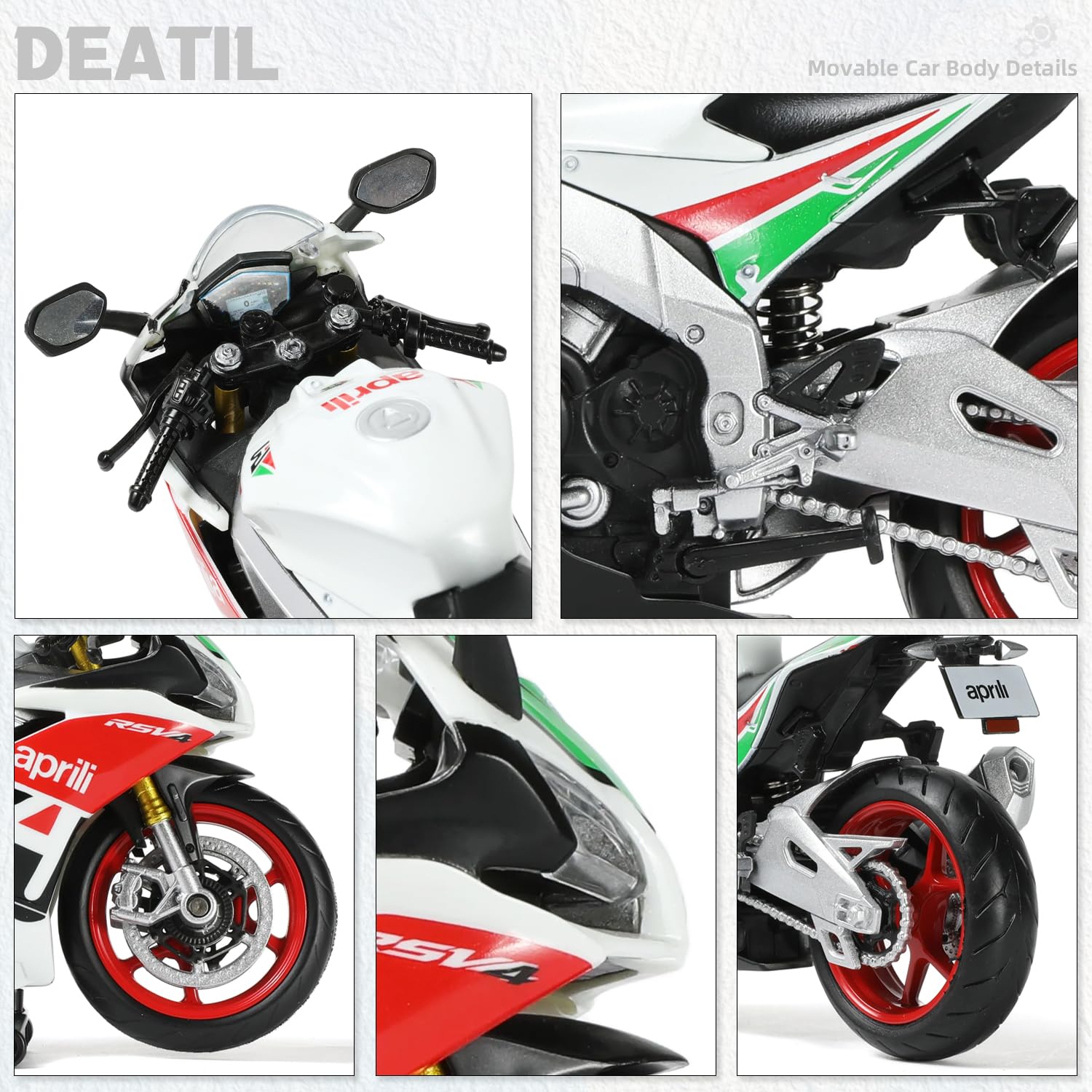 Risopen Aprilia RSV4 RR1000 Motorcycle Model - Diecast -3