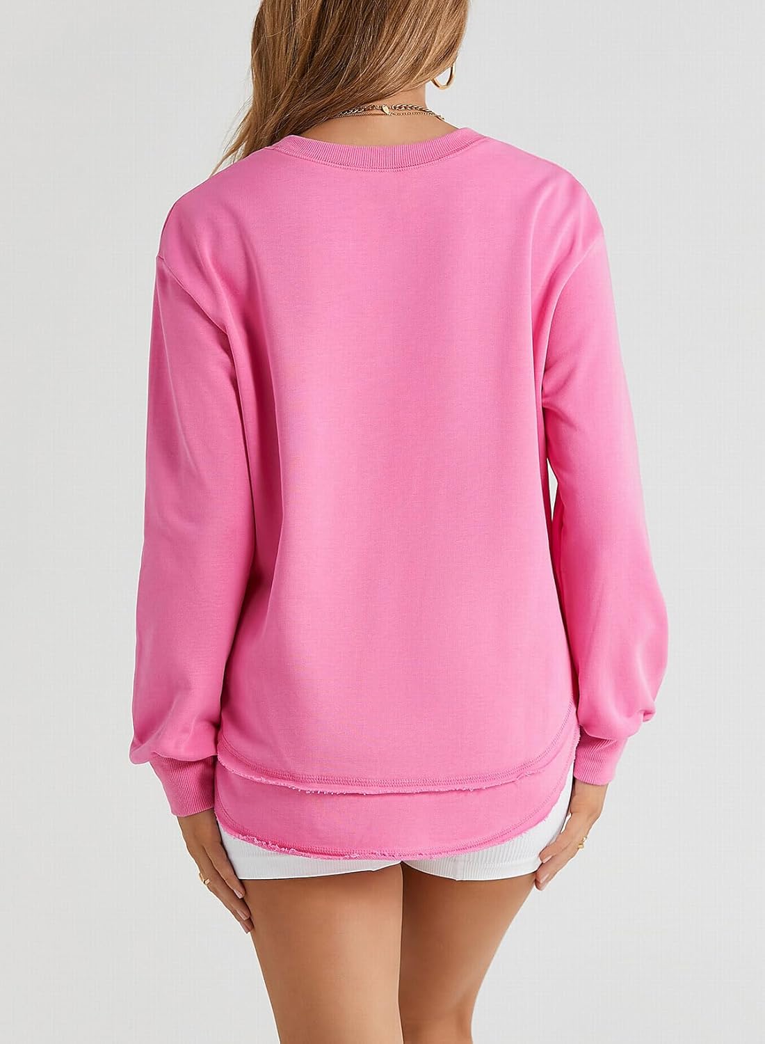 EVALESS Sweatshirt for Women Crewneck Long Sleeve Side Split Tops Casual Solid Color Loose Pullover Shirts 2025 Clothes - Image 5