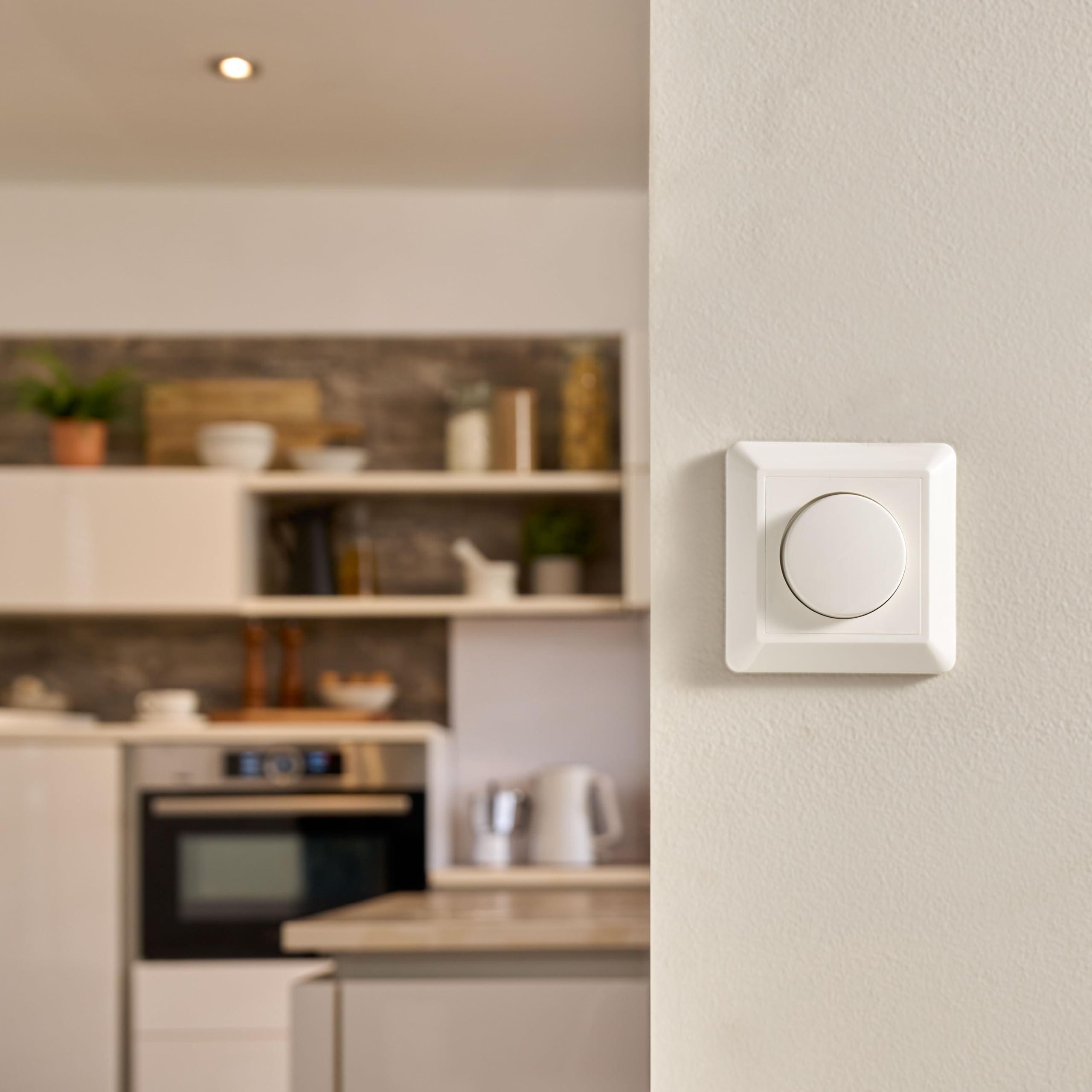 greenandco gc-350 regulador de intensidad LED giratorio | 1-350 W | también adecuado para circuitos con conmutador | función de disparo programable | empotrable | blanco