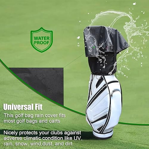 Miniatura 3 de CartClan Golf Bag Rain Hood Waterproof Golf Bag Rain Cover for Golf Club Bags Fit Almost All Golfbags or Carry Cart