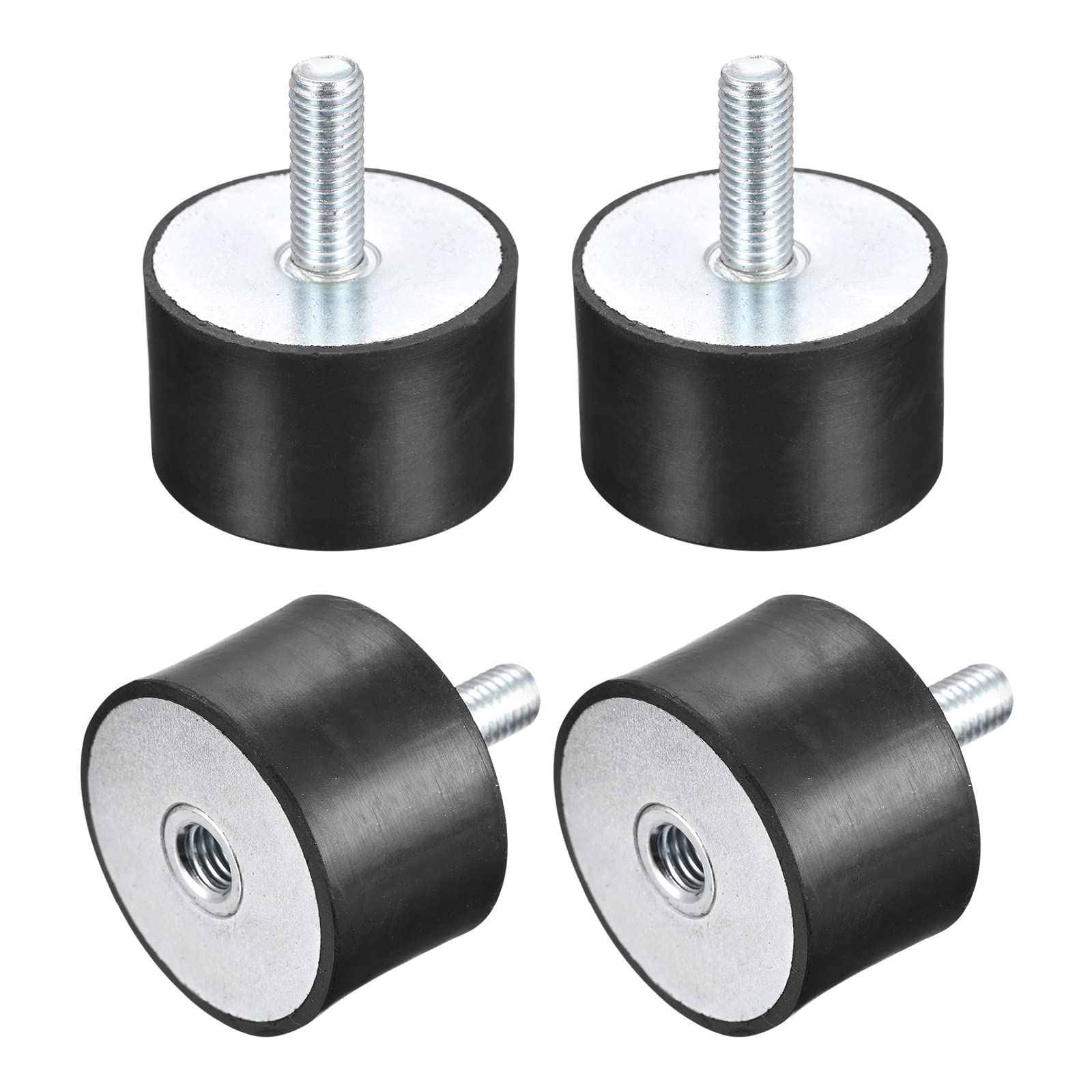 sourcing map 4pcs Silent Bloc M10 Mâle/Femelle Support Caoutchouc Amortisseur Vibration Isolateur Choc Absorbeur D50mmxH30mm