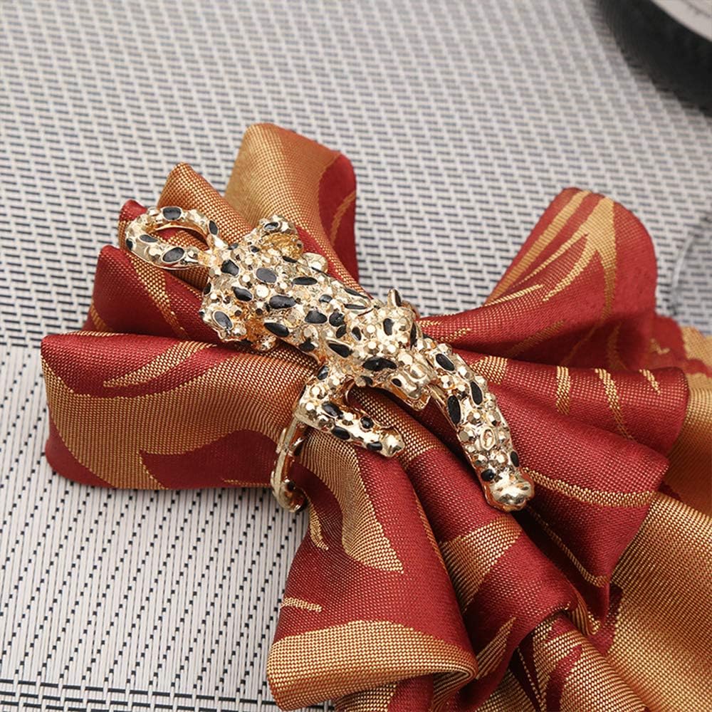 Everyday Home Alloy Black and Gold Leopard Napkin Ring Set of 6 Napkin Buckle for Christmas, Holidays, Wedding, Parties, Dinners Decor (Leopard, Gold)