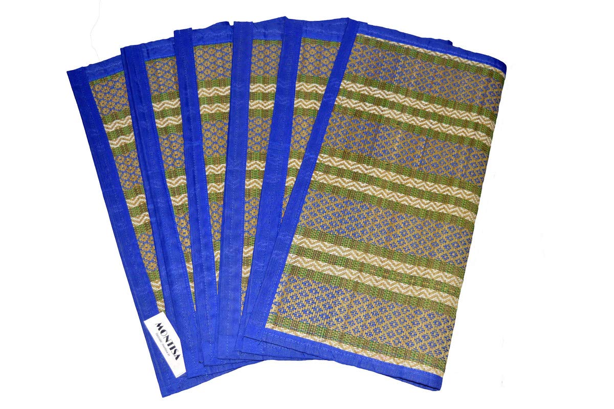 MONTISA Handmade Eco-Friendly Organic Kusha Grass Mat Chatai Assan for Pooja Sitting Mat - Pack of 6 (18x18 Inch, Multicolor) (B08SQVVB2F) Amazon Price History, Amazon Price Tracker