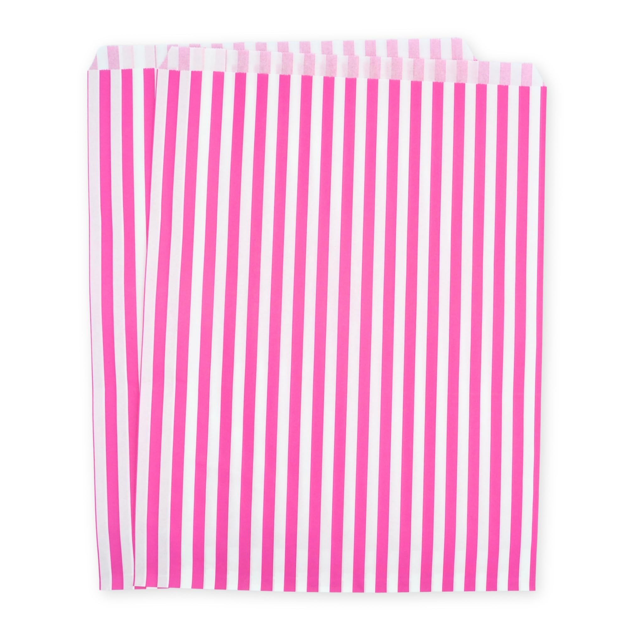celloexpress 10" x 14" - Paper Stripe Design Candy Sweet Bags - Wedding Favour Cake Party Bags - Halloween, Birthdays (10" x 14" Pink Stripe, Pack of 250)