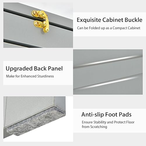 Miniatura 8 de Tangkula Escritorio montado en la pared, escritorio flotante convertible plegable, escritorio Murphy multifunción para oficina en casa, escritorio