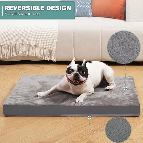 Miniatura 7 de Vonabem Camas ortopédicas para perros pequeños, cama lavable impermeable para perros con funda extraíble, cama de espuma para cachorros de huevos,