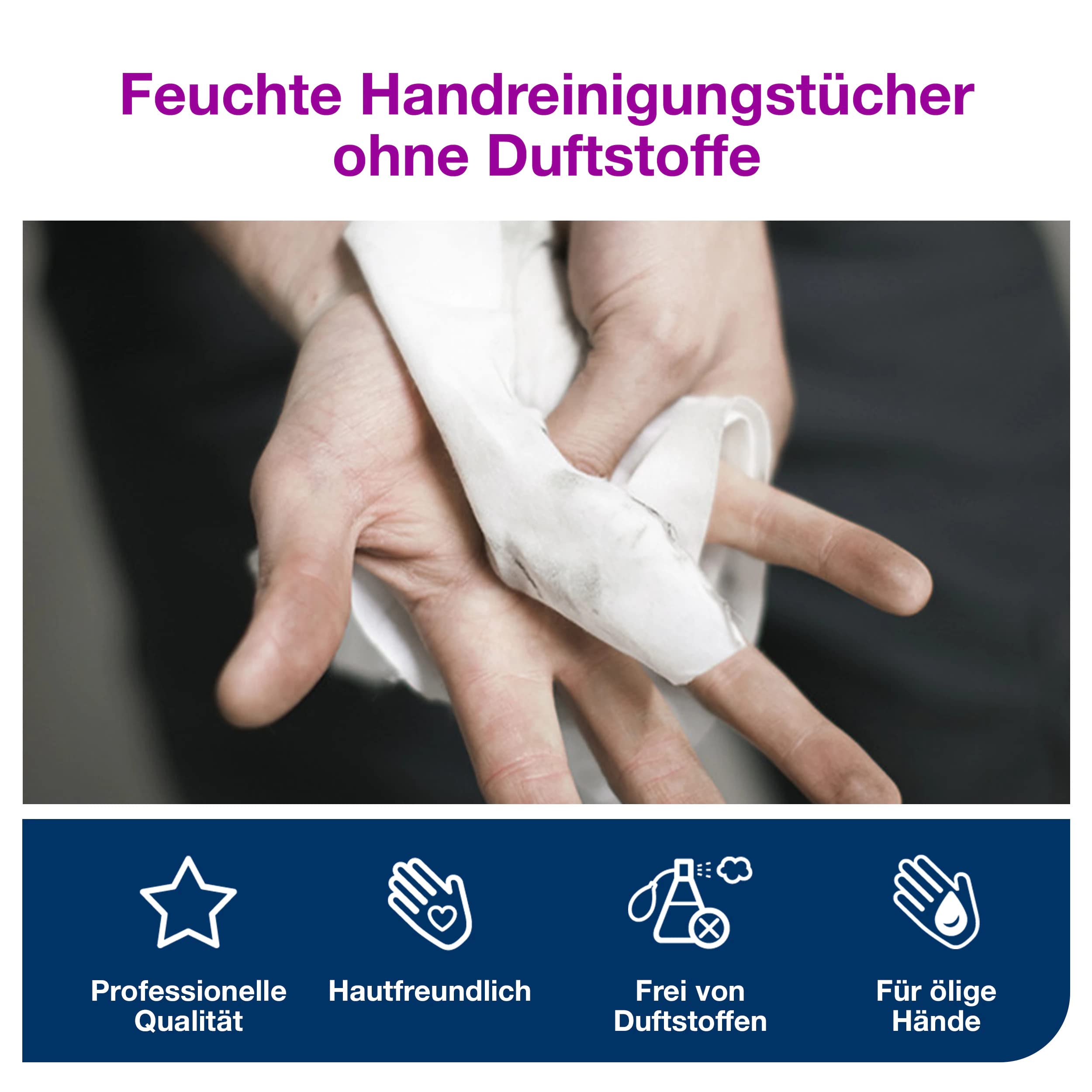 Tork Feuchte Handreinigungstücher Nachfüllung Weiß W14, Saugfähig, 4 × 58 Tücher, 190692