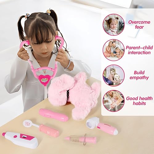 Miniatura 3 de Kit médico de juguete para niñas, juguetes médicos de disfraz, juego de simulación con juguete para perros, regalo para niños pequeños de 3 a 8 años