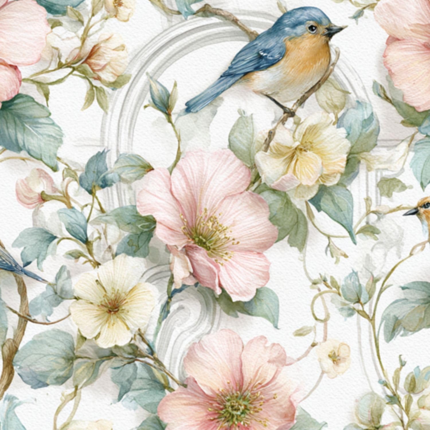 DERUINVAIO Self Adhesive Feature Removable Vintage Cottagecore Wildflower Peel and Stick Vinyl Wallpaper Roll, Sticky Lining Paper for Bedroom, Living Room, Kitchen Walls