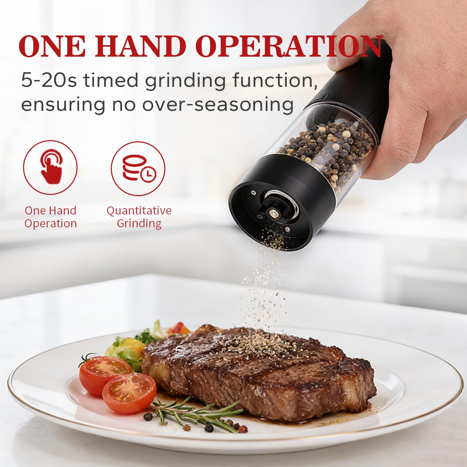SANMAS Electric Salt & Pepper Grinder Set -4
