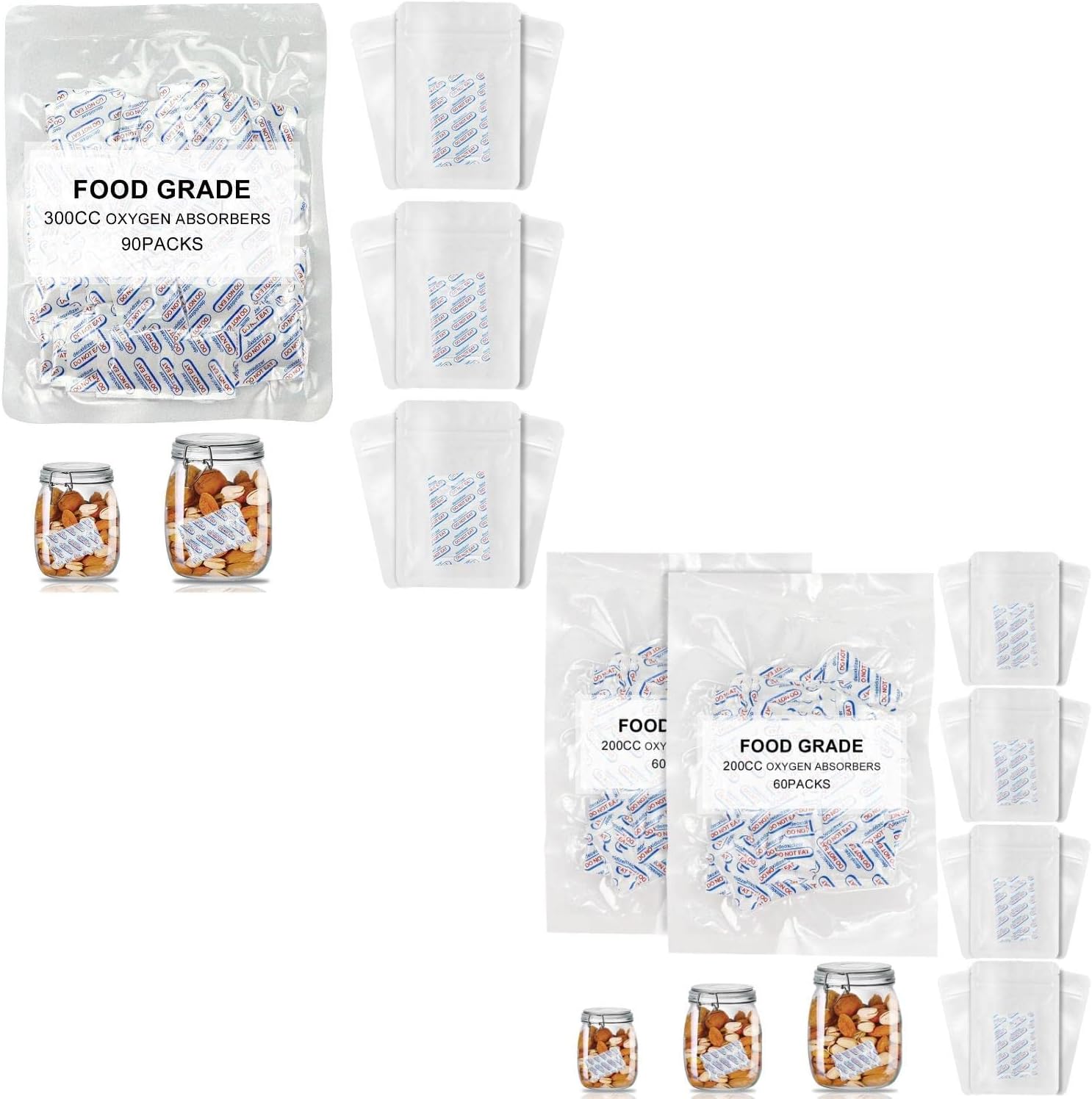300cc Food Grade Oxygen Absorbers for Food Storage (90 PCS