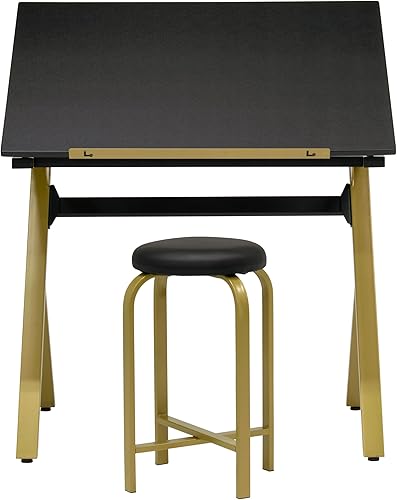 Miniatura 4 de SD STUDIO DESIGNS Stellar - Mesa de dibujo y manualidades de 36 pulgadas de ancho con parte superior ajustable y taburete acolchado, color