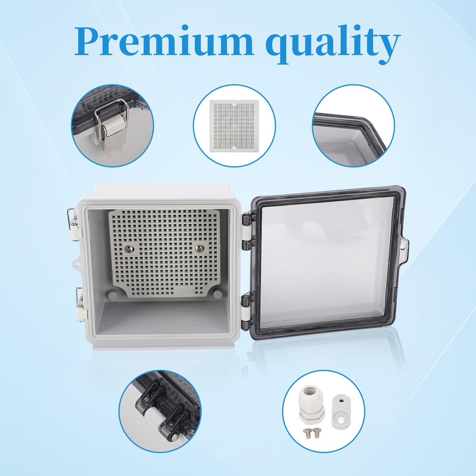 IP67 Wodoodporna Elektryczna Skrzynka Przyłączeniowa 150x150x90mm, Zewnętrzna Obudowa Zasilająca Z Przezroczystą Pokrywą, Idealna Do Skrzynki Rozdzielczej