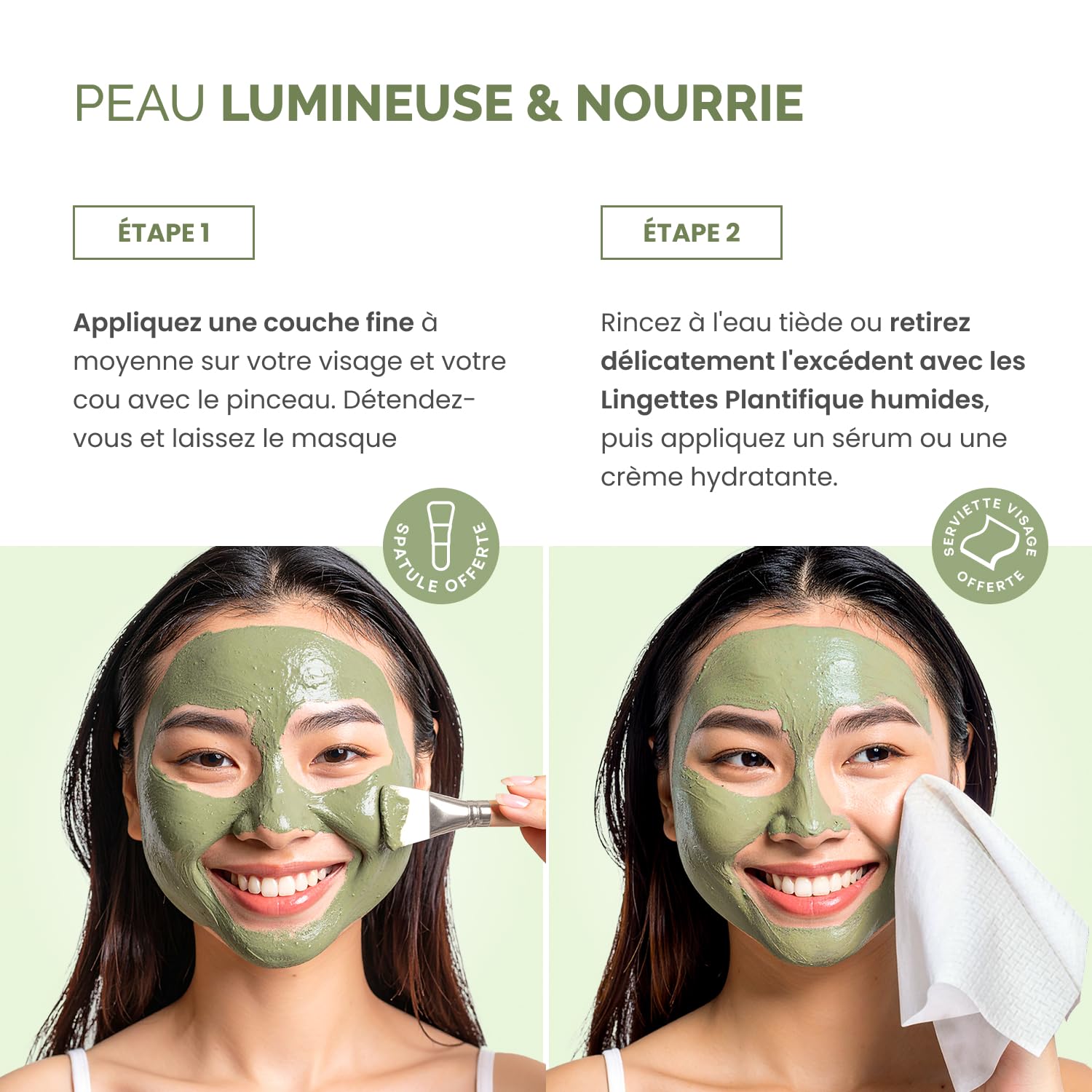 PLANTIFIQUE Korean Skincare Clay Mask – Hydrating Mud Mask, 110 g & Jade Roller & Gua Sha Set - Facial Tools for Skin Care Routine