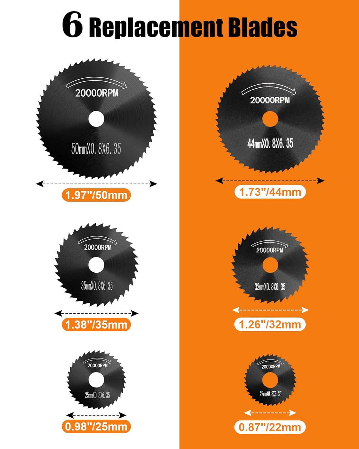 Cutting Wheel for Drill, Rotary Tool Cutting Discs with 6pcs Steel Saw Blades, 1pc 1/4" Hex Shank, 1/8" Round Shank, 1/4" Round Shank, Power Rotary Tool Accessories for Cutting Wood Plastic Soft Metal