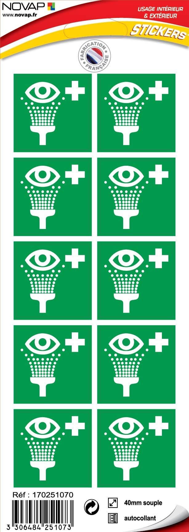 novap – Pictogram RINCAGE Eyes – 10 Designs Adhesive Board 40 x 40 mm – 40 mm Pack of 10 Square Designs