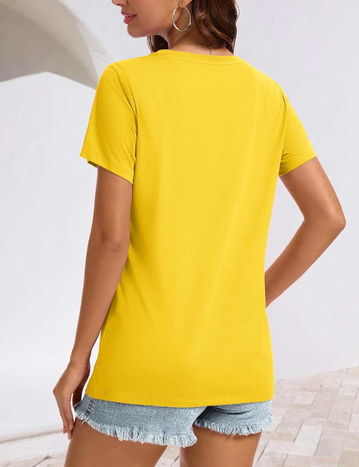 YUCOLEN Shirts for Women Short Sleeve Womens Tops Dressy Casual Work Tshirt Pleated Summer Outfits Business Blouses - Image 4