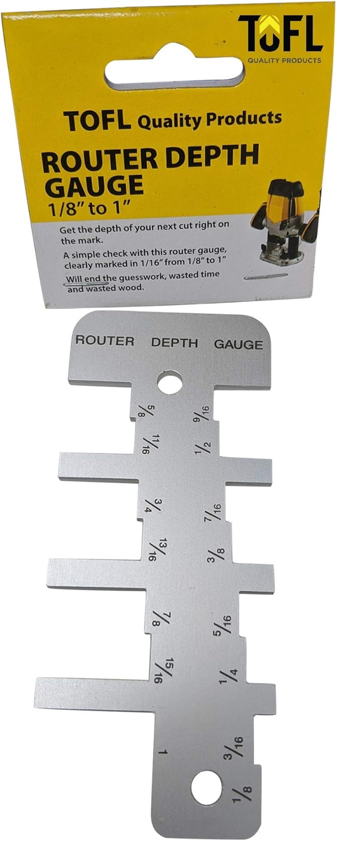 TOFL Depth Gauge Tool for Router Ideal for Measuring Router Bit Depth