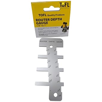 TOFL Router Depth Gauge Easy Bit Depth Measuring Tool for Hobbyist Woodworking and DIY Projects