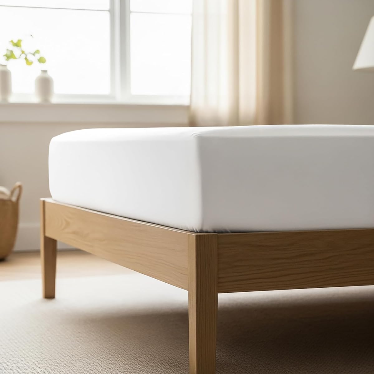 Mellanni California King Fitted Sheet - Iconic Collection Bedding Sheets with up to 16 inch Deep Pocket - Soft & Cooling - Fade & Stain Resistant - 1 PC (Cal King, White)