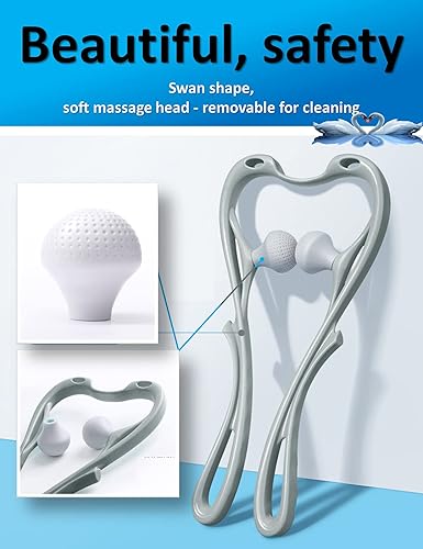 Miniatura 2 de Masajeador de cuello, punto de activación de doble presión vital, masaje profundo Shiatsu, herramienta manual de masaje de rodillo de mano, regalo