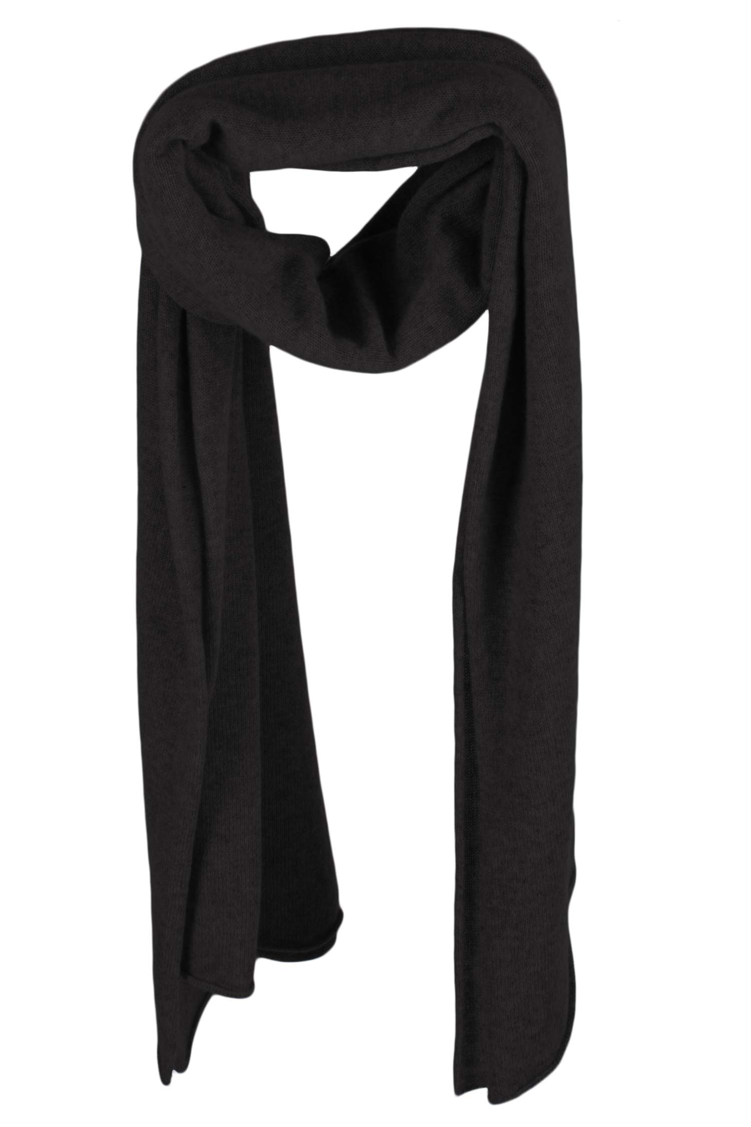 Love Cashmere Bufanda de cachemira 100% para mujer - gris carbón - hecho en Escocia, gris, talla única
