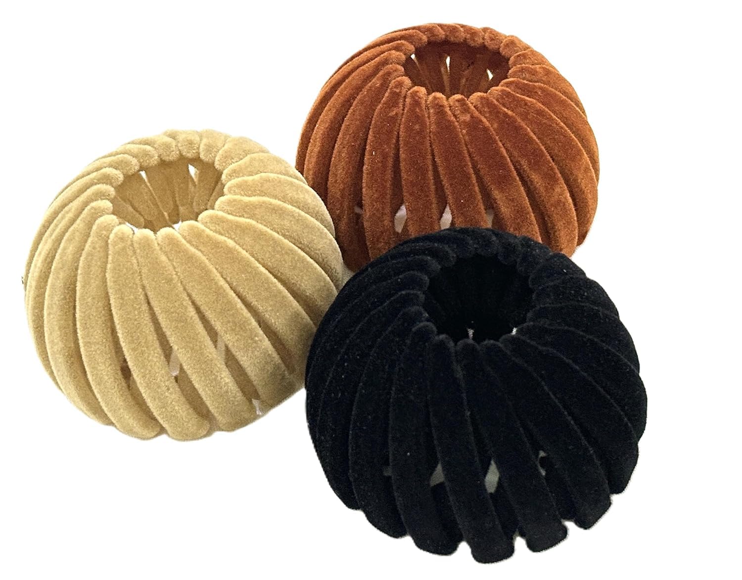 Pack of 3, Valvet Bird Nest Magic Hair Clip,Hair Accessories for Women, Expandable Hair Bun Maker, Bun clips, Ponytail Holders-image-47
