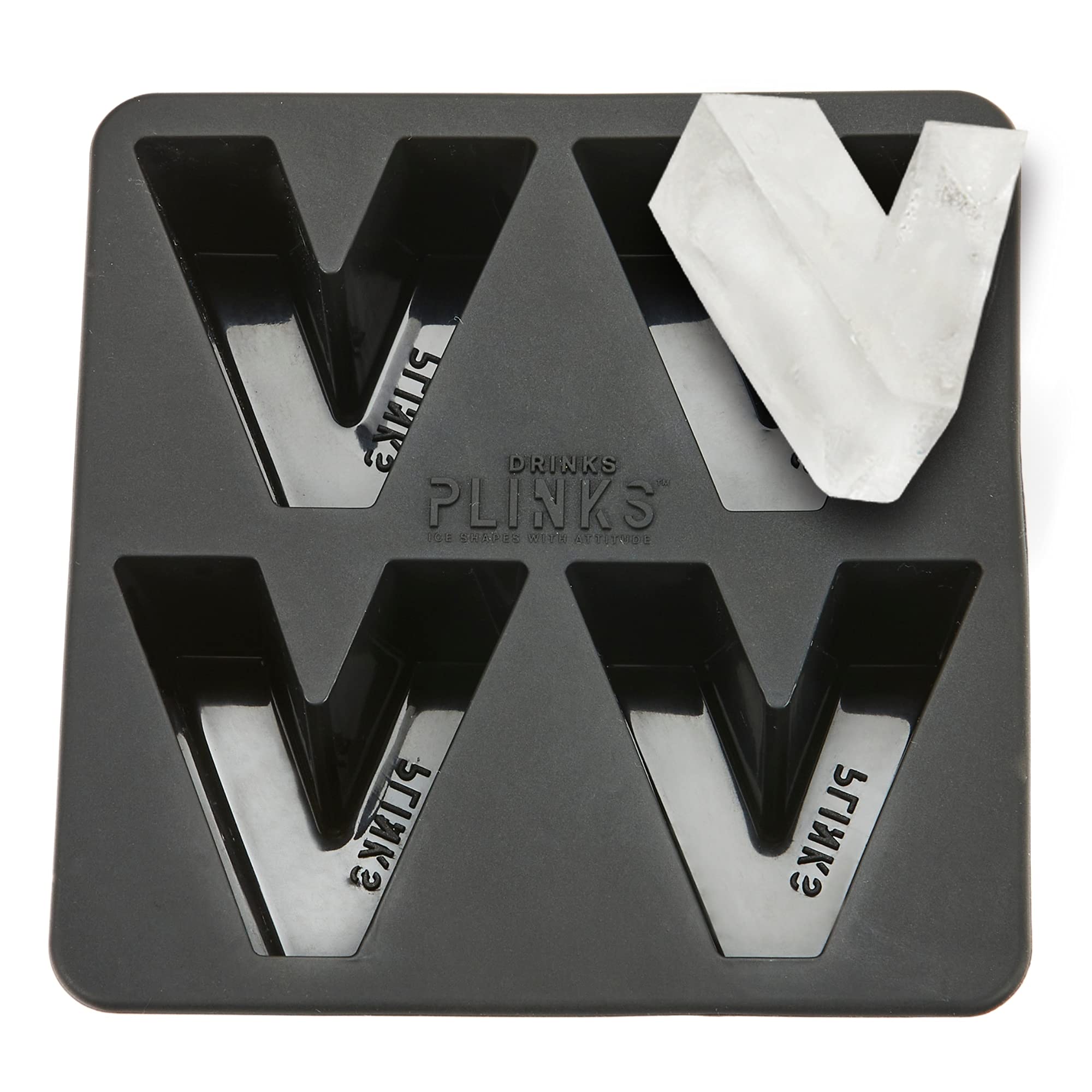 DRINKSPLINKS Silicone Ice Cube Mold Tray - Custom Letter V. Personalized Monogram Big Ice Cube Molds for Whiskey, Bourbon, Cocktails, and Customized Gifts with Initials. Alphabet Mold for Every Name.