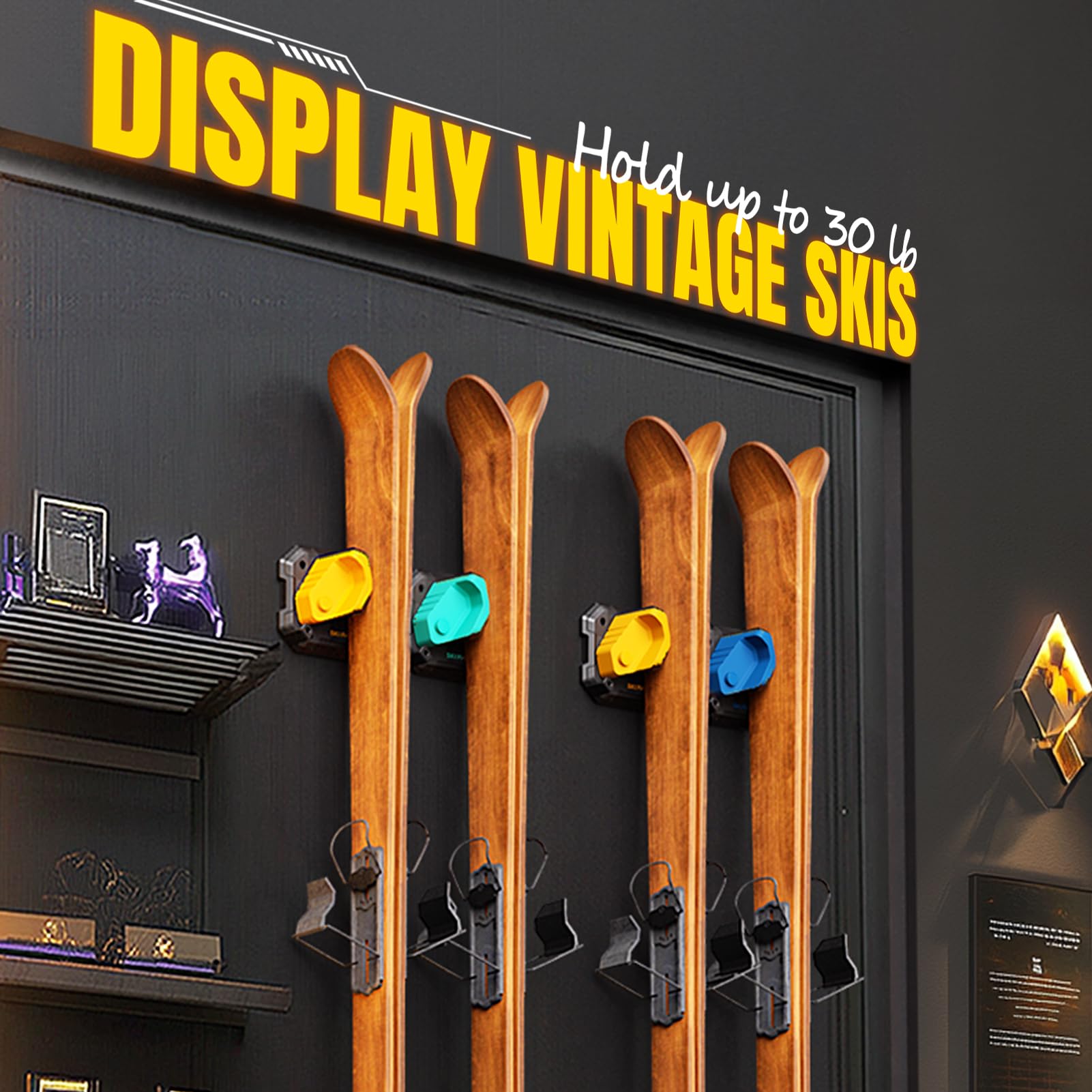Amazon｜スキー&スノーボード用ウォールラック ガレージ用 - どんな