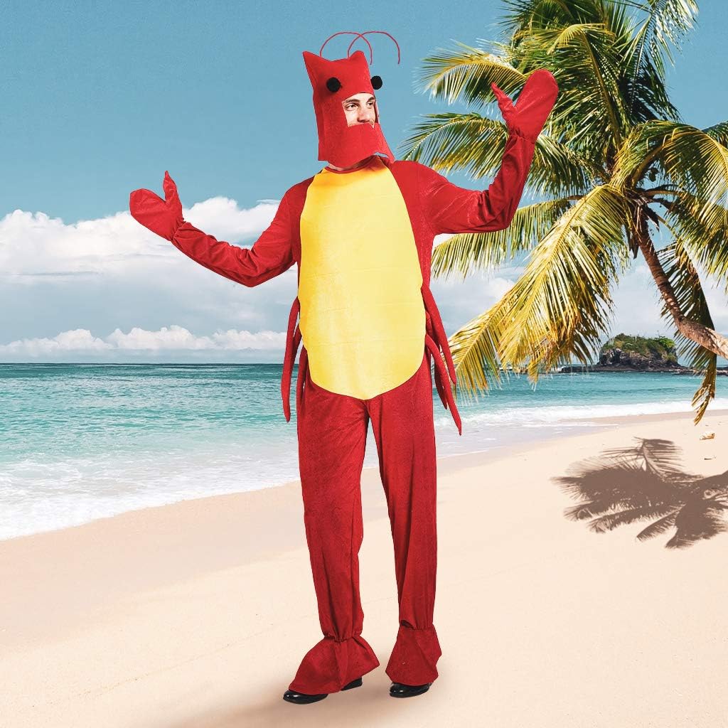 EraSpooky Lobster Costume for Adults Fun Animal Outfit with Antennae Claws and Tail - Image 2