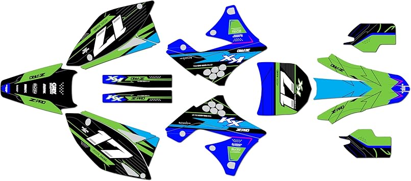 Graphics Kit for Kawasaki KX 250F 2009-2012 AXIS Series Blue 09 Mil - Dirt bike Custom Racing Graphics Decals Stickers Kit, no-plastics