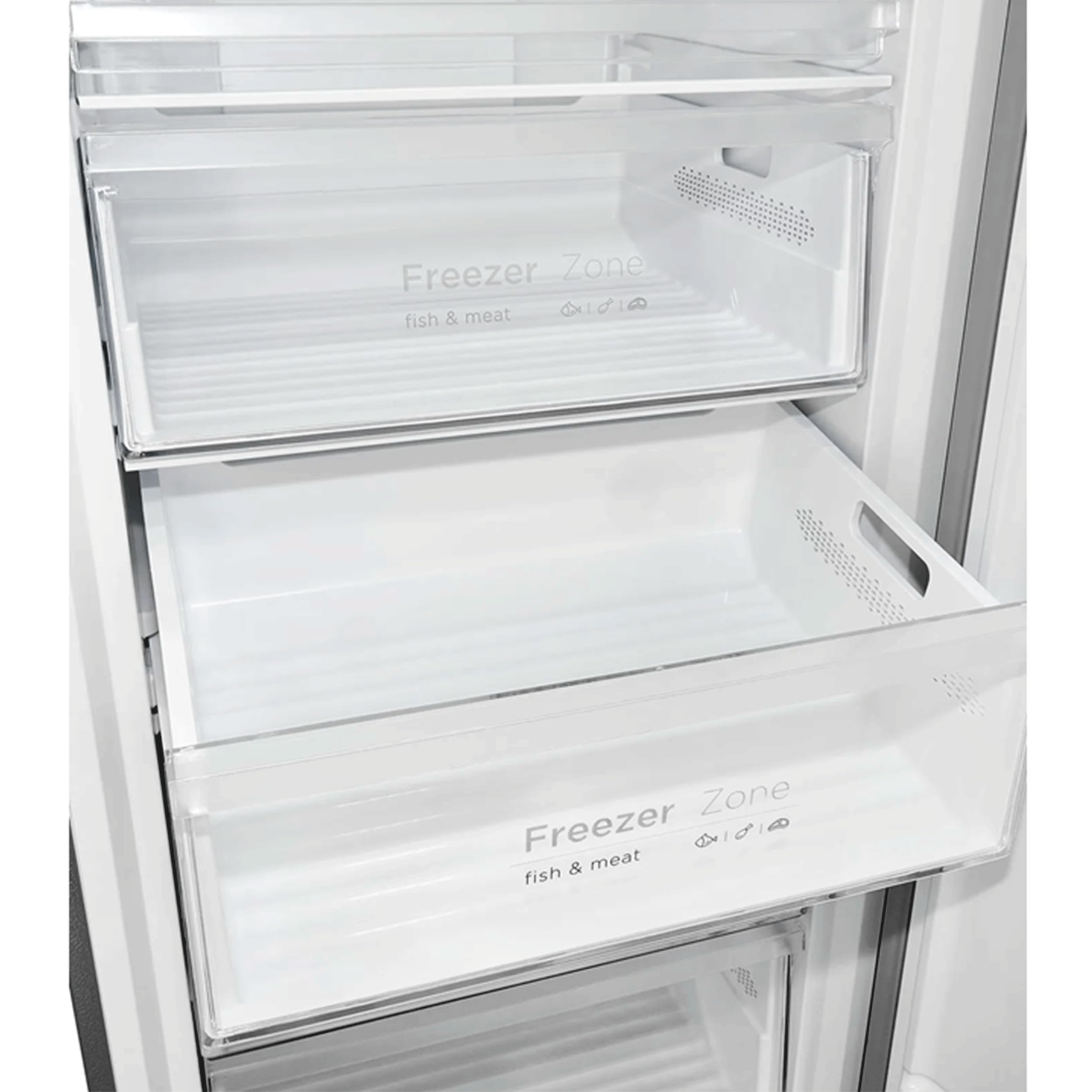 Exquisit® Congelador Vertical 380L No Frost Inoxlook Clase D Dual Digital | Control digital, congelación rápida, puerta reversible y medidas 185,5 x 71,0 x 71,0 cm