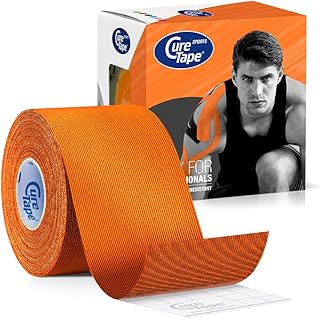 CureTape Sports Cinta de Kinesiología | Adhesión 30% más Fuerte para Condiciones Extremas | Resistente al Agua | Viscosa de Secado Rápido | Cinta sin Cortar para Hombro, Rodilla, Tobillo (Naranja)