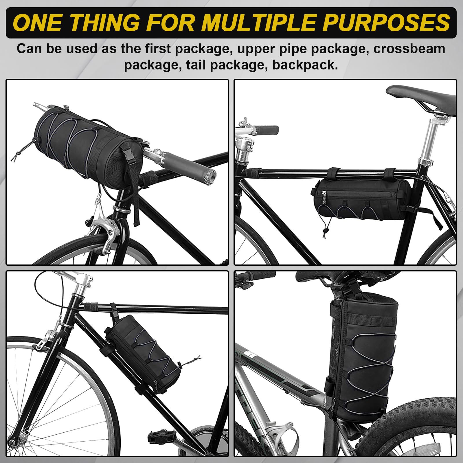 Sacoche De Guidon Vélo Étanche 2,5 L - Bandoulière Amovible - Pour Vélo De Course, VTT, Électrique
