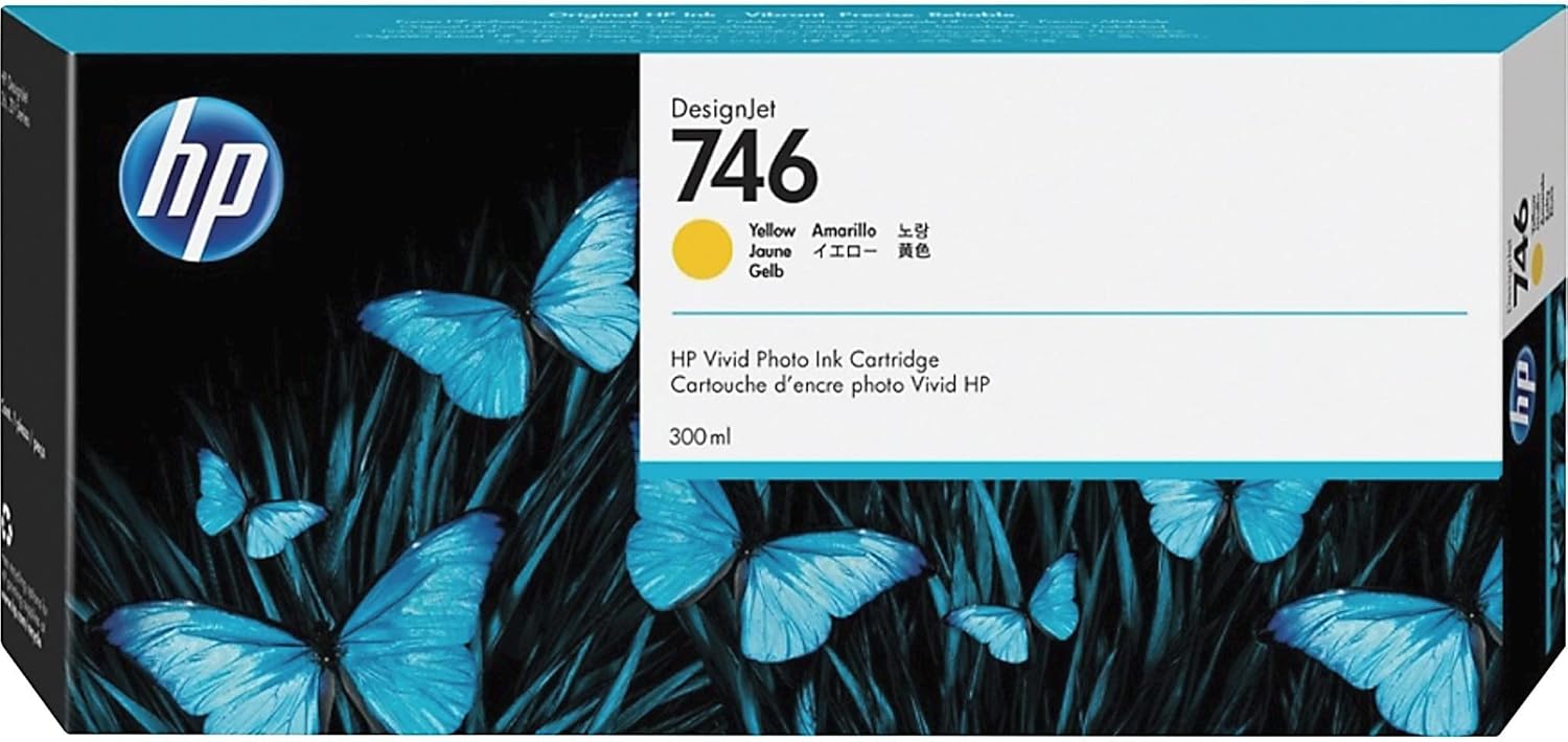 HP 746 Yellow 300-ml Genuine Ink Cartridge (P2V79A) for DesignJet Z6 & Z9+ Large Format Printers