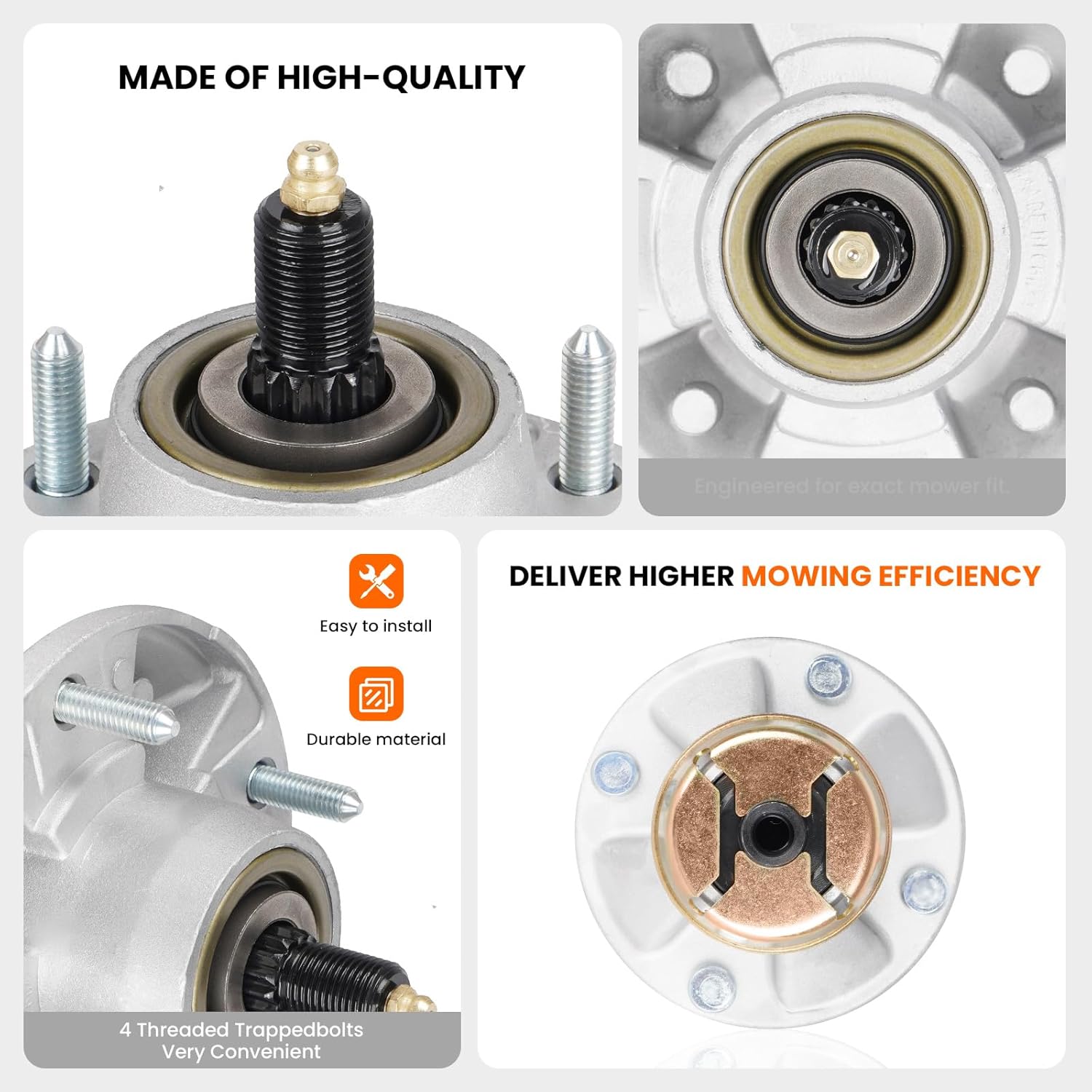 (3Pack) Spindle Assembly for John Deere AM124498 AM131680 AM135349 AM144377 X475 X485 X495 X575 X585 and X595 Lawn Tractors