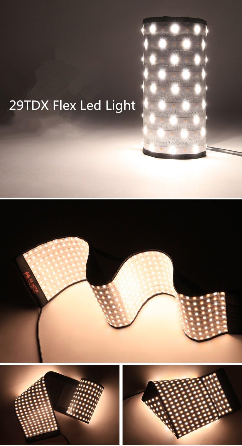 FalconEyes RX-29TDX Bi-Color Dimmable 3000K-5600K 100W Waterproof Flexible Studio Light+Honeycomb Grid Softbox+RC-5B Remote Control for Photography, Build in 9 Scene Effect Mode