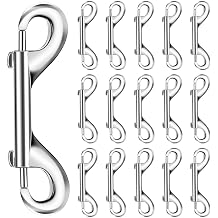 15Pack Double Ended Snaps, 4 Inch Heavy Duty Double Sided Snap Hook Clips, Zinc Alloy Metal Clip for Farm Hanging Horse Feed Buckets Dog Leashes Collars Key Chain