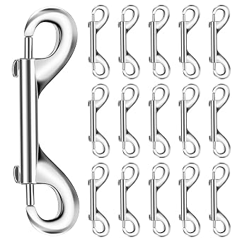 15Pack Double Ended Snaps, 4 Inch Heavy Duty Double Sided Snap Hook Clips, Zinc Alloy Metal Clip for Farm Hanging Horse Feed Buckets Dog Leashes Collars Key Chain