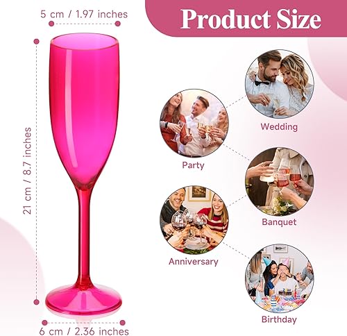 Miniatura 2 de Copas de champán acrílicas, copas de champán para brindis de boda, copa de champán de plástico, reutilizable, irrompible, para despedida de soltera,