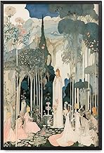 Poster Wall Art Picture Printing Enchanting Fairy Tale Princess Party Illustration In The Style Of Kay Nielsen Whimsical Fairytale Painting Bedroom Kitchen Office Home Wall Decor 12x18inch Metal Frame