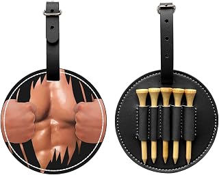 PU Leather Golf Tees Holder Golf Accessory Organizer Hold 5 Pcs Golf Tees Hook to Golf Bag Belt Clip for Golf Bag