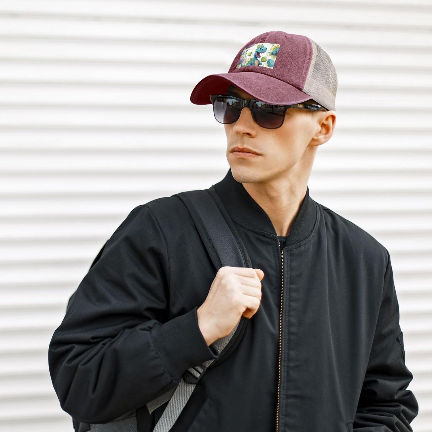 Snapback Trucker Hats Cute Dinosaur Cowboy Baseball Caps Adjustable Blank Mesh Ball Caps for Men Women