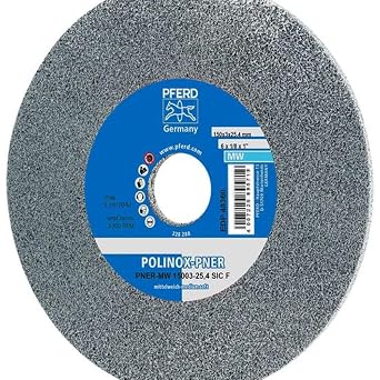 PFERD 48360 POLINOX PNER Unitized Non-Woven Abrasive Wheel, Silicon Carbide, 6" Diameter x 1/8" Width, 1" Arbor Hole, Fine Grit, 5100 RPM